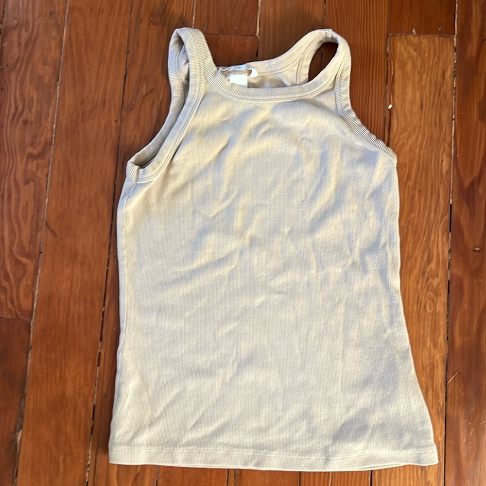 H&M tan ribbed tank top, fitted size L